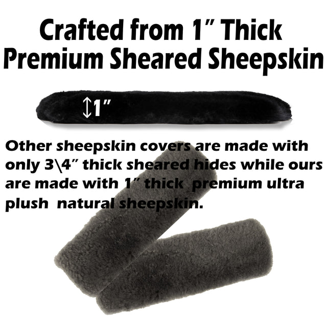 Premium Genuine Sheepskin Travel & Seat Belt Pads (2-Pack) – 12" Soft Shoulder Cushions