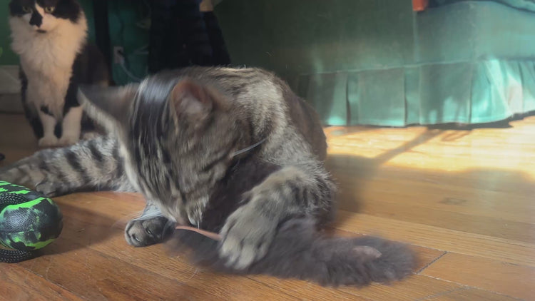 Sheepskin Cat Kicker Toy with Tails and Catnip Filled, Real Fur, Handmade