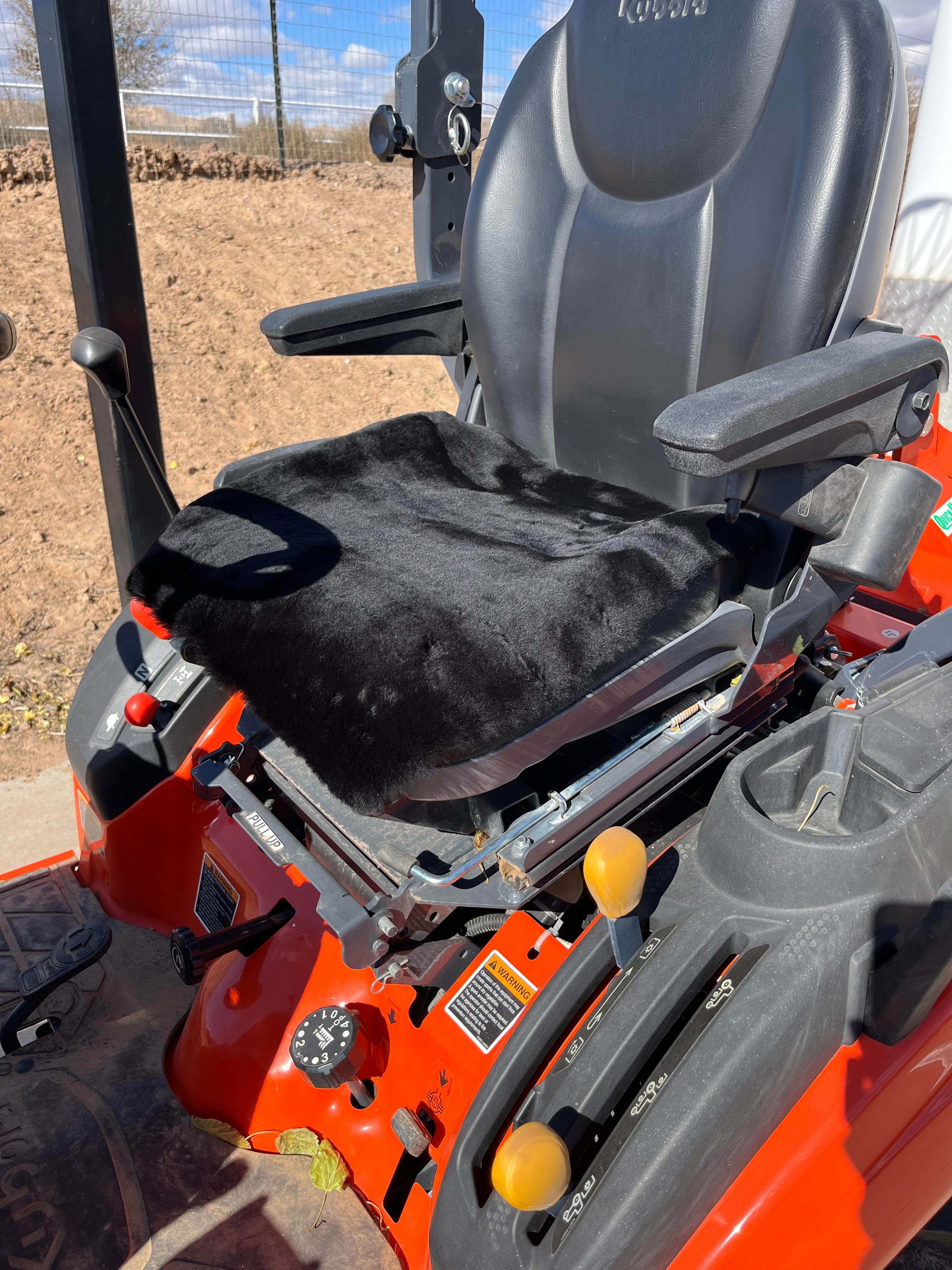 Universal Padded Comfort Seat Cover For Riding Lawn Mower Tractor - Gray Cotton, Storage Pocket - Cushion Pad