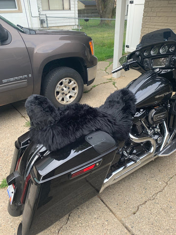 Sheepskin Motorcycle Backrest Cover Alaska Leather